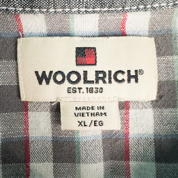 Woolrich Atlas Short Sleeve Button Front Shirt Mens XL Charcoal Cotton Pockets - Picture 3 of 12